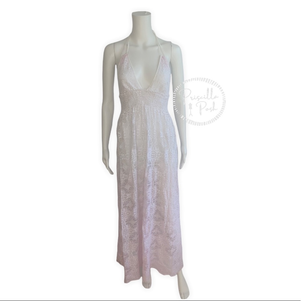 LoveShackFancy
Beach Shack Lace Maxi Dress Halter Neck Backless Ombre Lace - Picture 3 of 14